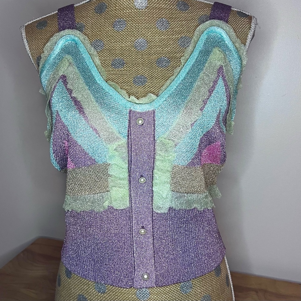 Endless Rose Lilac, Pink, Mint Metallic Knit Camisole